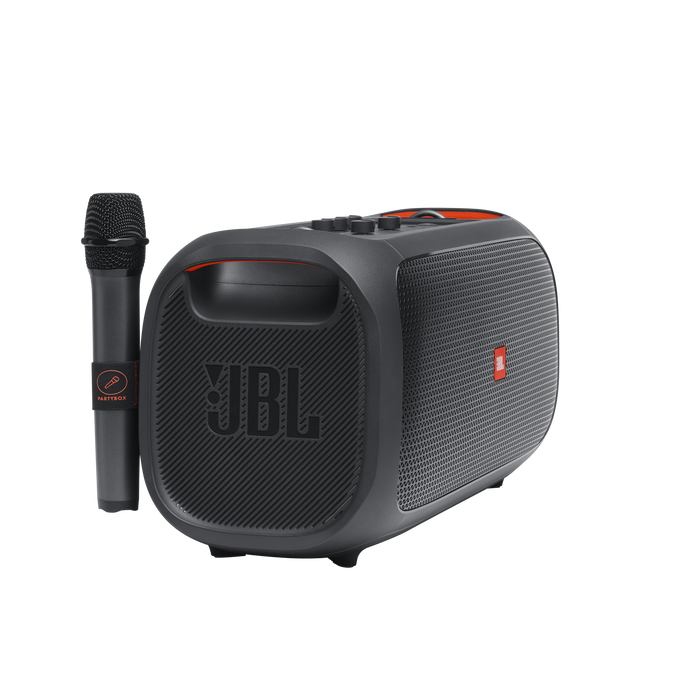 JBL PartyBox On-The-Go - Black - Portable party speaker with built-in lights and wireless mic - Detailshot 1 image number null